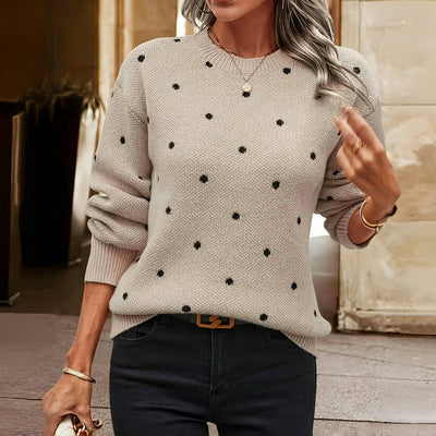 Dina - Polka Dot Knitted Sweater