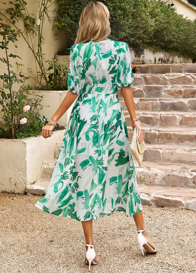 Veloura - Flattering Floral Midi Dress