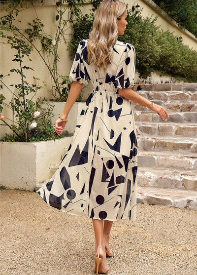 Veloura - Flattering Floral Midi Dress