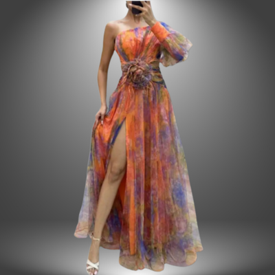 Addison - Vibrant One-Shoulder Floral Maxi Dress