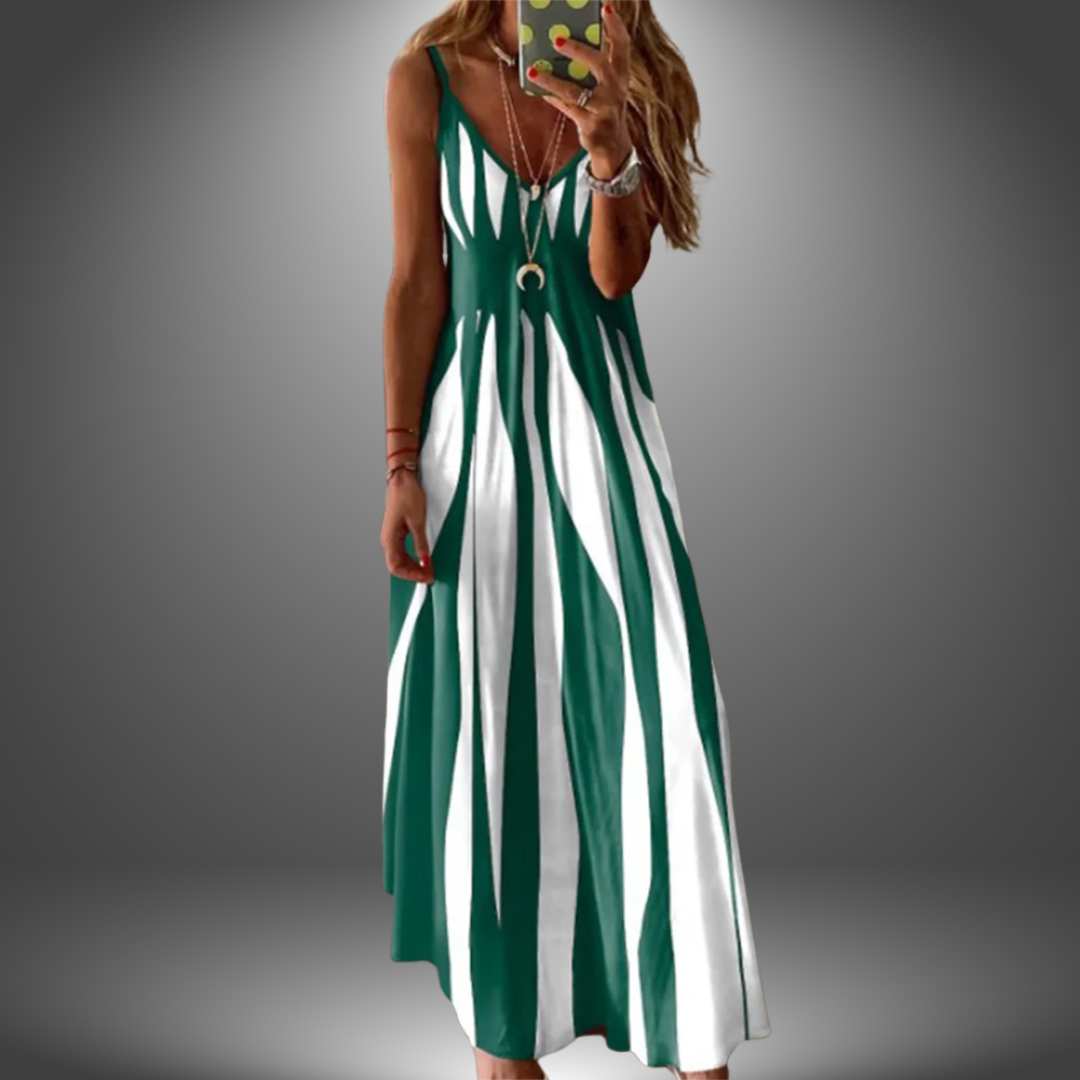 Striped Sleeveless Maxi Dress for Timeless Summer Grace