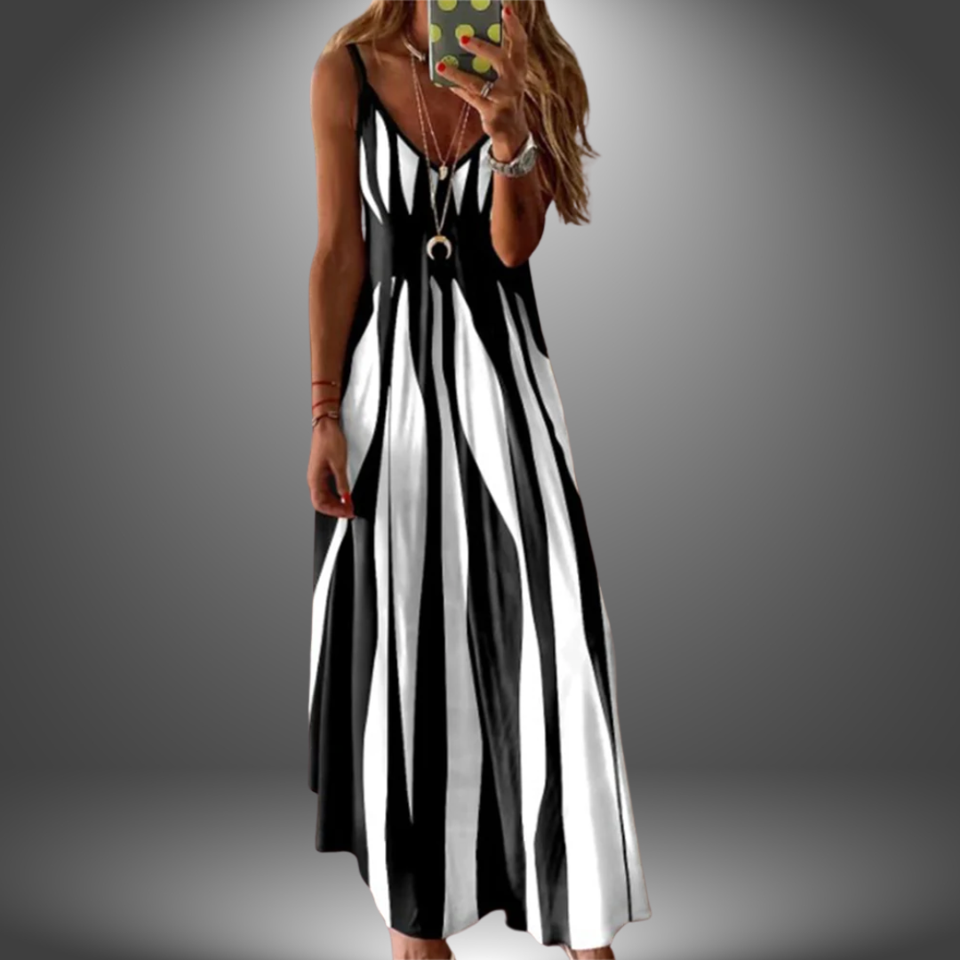 Striped Sleeveless Maxi Dress for Timeless Summer Grace