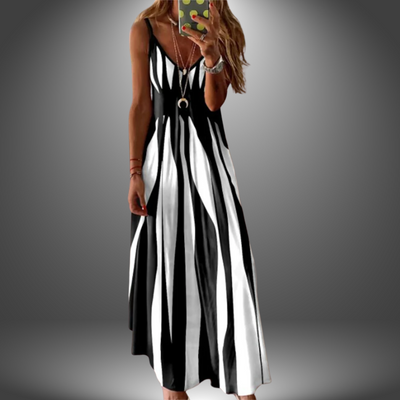 Alicia - Striped Sleeveless Maxi Dress