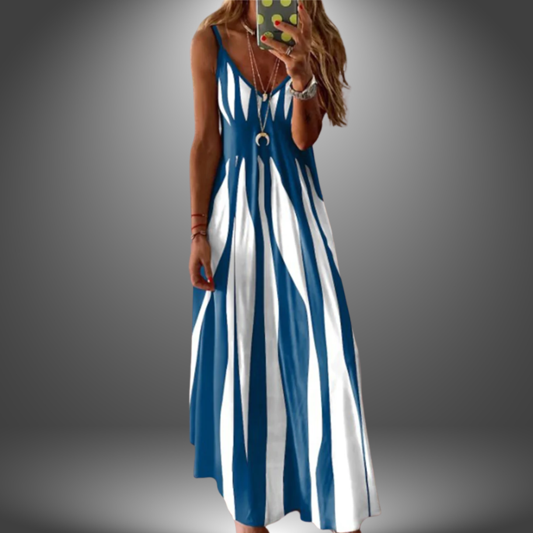 Striped Sleeveless Maxi Dress for Timeless Summer Grace