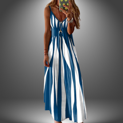 Striped Sleeveless Maxi Dress for Timeless Summer Grace