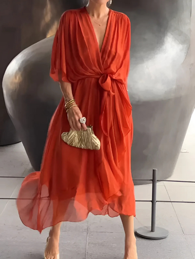 Angelina - Timeless Wrap Midi Dress