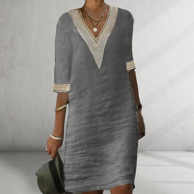 Elegant Cotton Linen Summer Dress with Timeless Charm