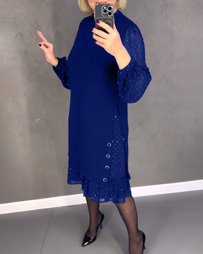 Jennie - Elegant Dress with Sheer Sleeves and Flattering Cut for Fall Occasions