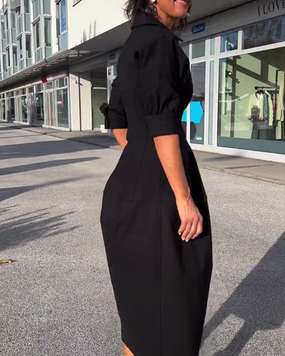 Maela - Comfortable Black Dress