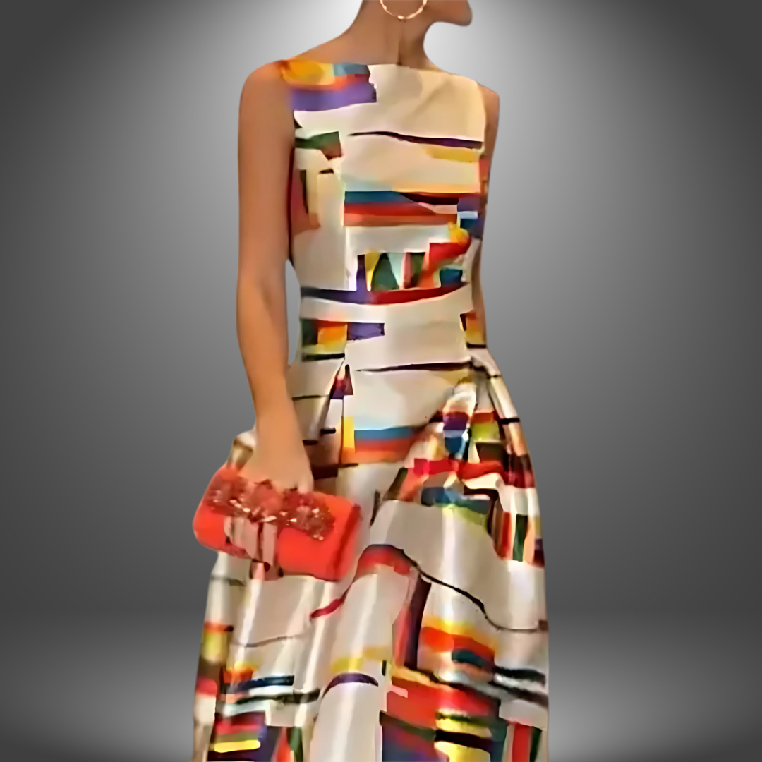 Timeless Geometric Maxi Dress for Effortless Summer Chic