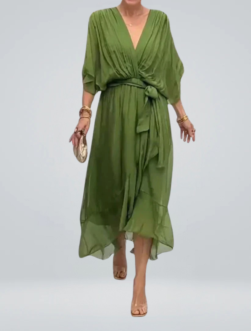 Shari - Elegant Long Dress with Feminine Neckline