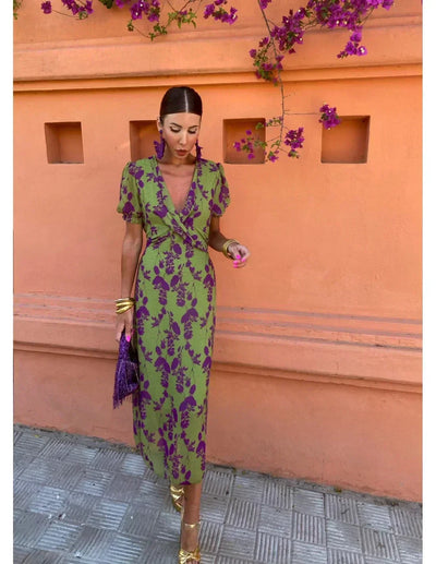 Exquisite Printed Dress for Timeless Elegance