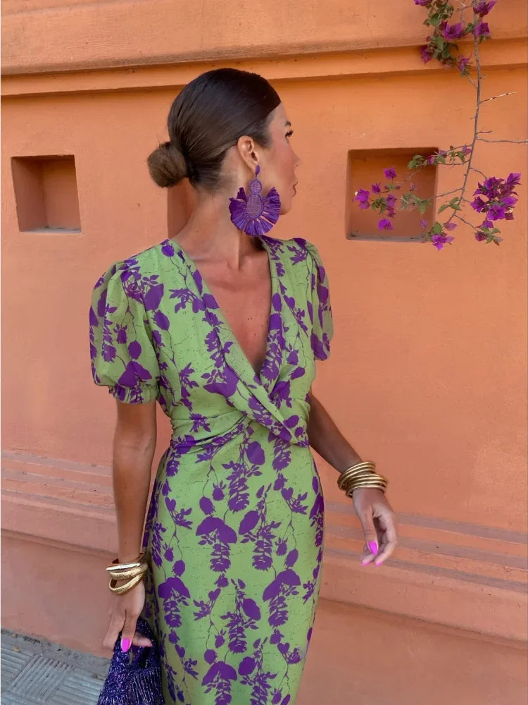 Exquisite Printed Dress for Timeless Elegance
