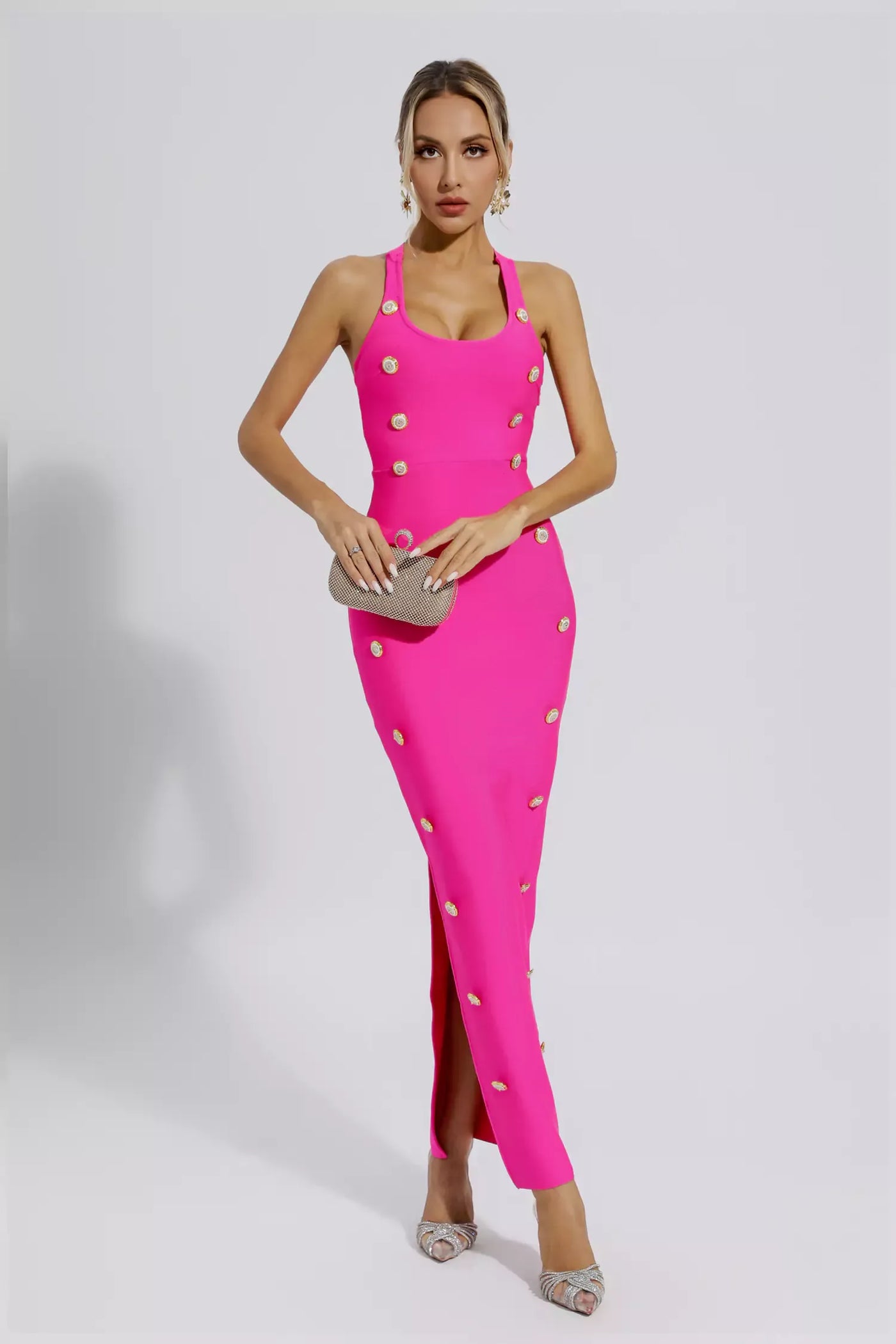 Imani Pink Bandage Maxi Dress