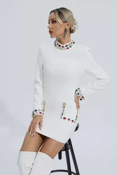 Karina Black Diamond Embellishment Mini Dress