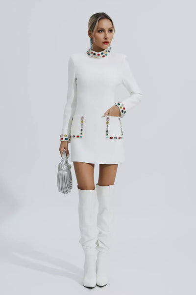 Karina Black Diamond Embellishment Mini Dress