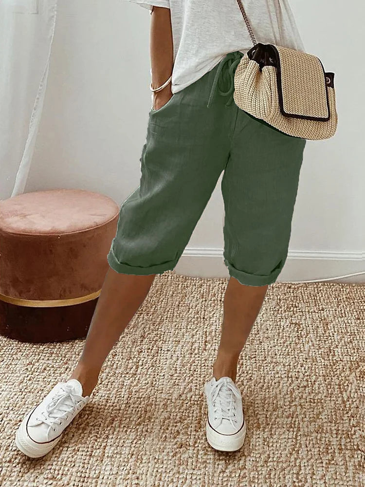 Eva - Cotton-Linen Shorts