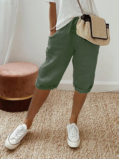 Eva - Cotton-Linen Shorts