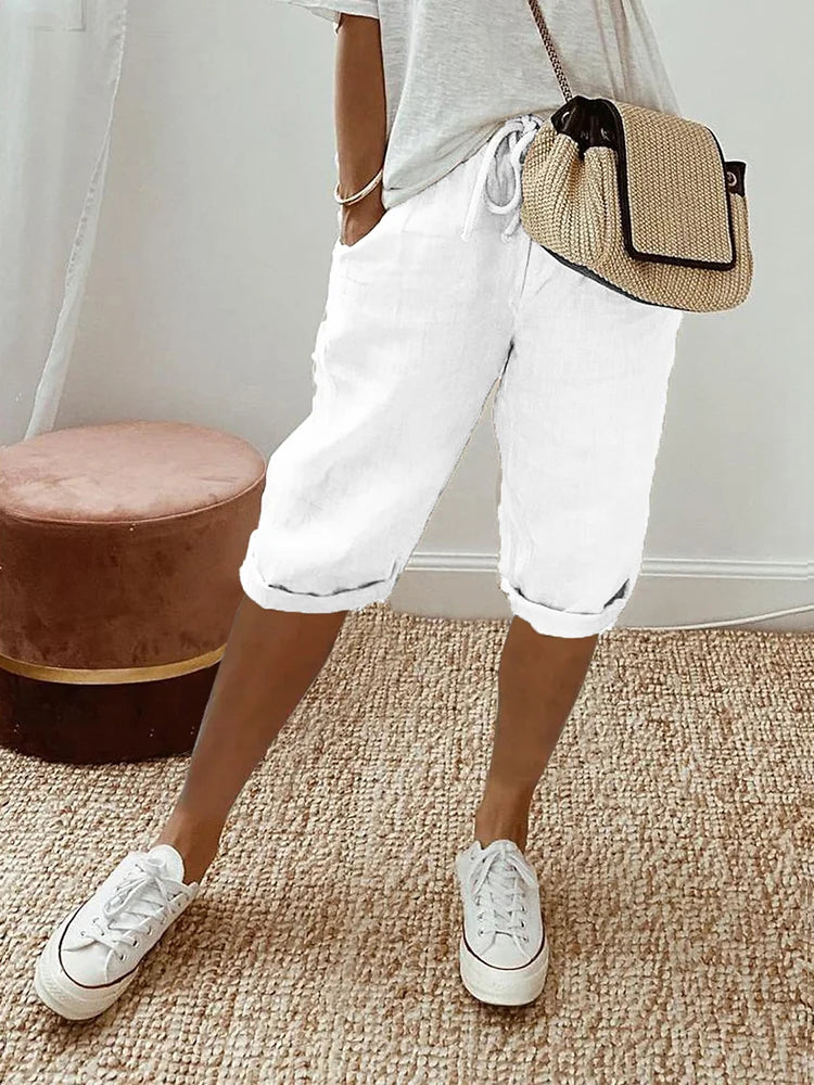 Eva - Cotton-Linen Shorts