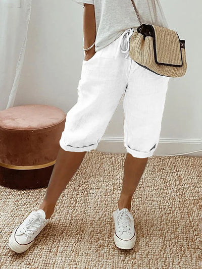Eva - Cotton-Linen Shorts