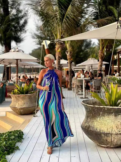 Halter Maxi Dress with Timeless Elegance and Flowing Grace