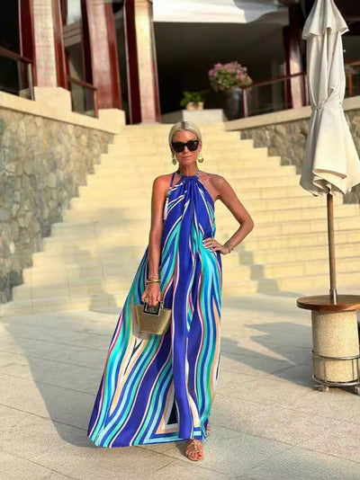Halter Maxi Dress with Timeless Elegance and Flowing Grace