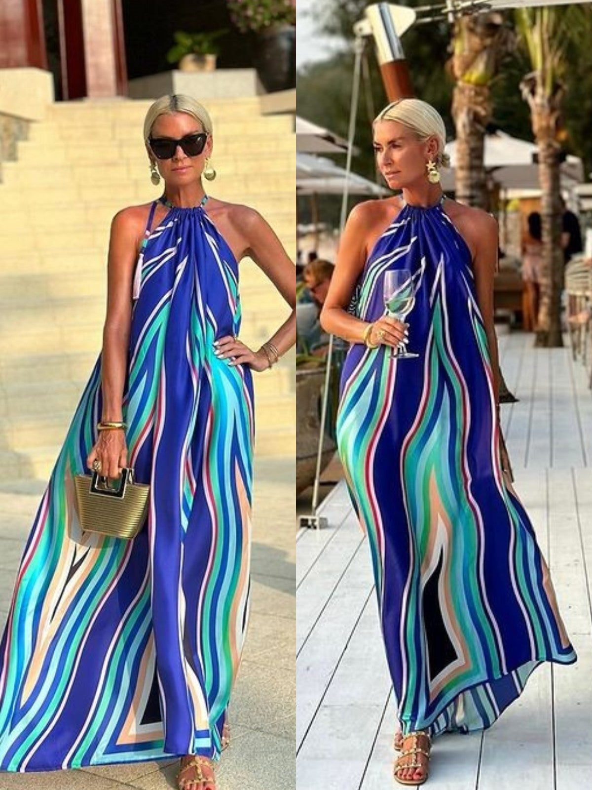 Halter Maxi Dress with Timeless Elegance and Flowing Grace