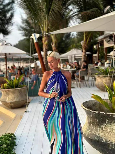 Halter Maxi Dress with Timeless Elegance and Flowing Grace