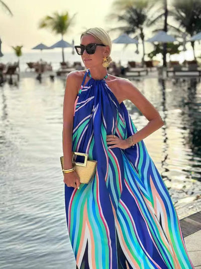 Halter Maxi Dress with Timeless Elegance and Flowing Grace