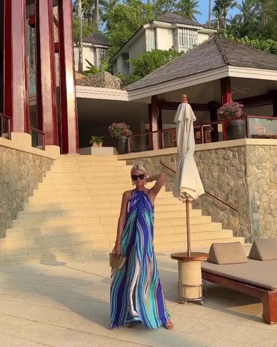 Halter Maxi Dress with Timeless Elegance and Flowing Grace