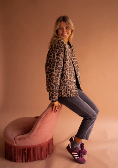 Luxe Leopard Bomber Jacket – Timeless Elegance Meets Bold Style