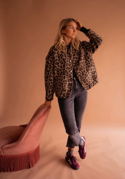 Luxe Leopard Bomber Jacket – Timeless Elegance Meets Bold Style