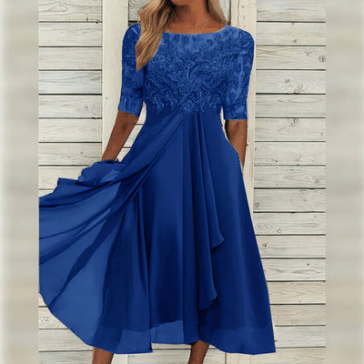 Scarlett | Lace Sleeve Midi Dress