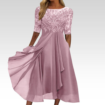Scarlett | Lace Sleeve Midi Dress