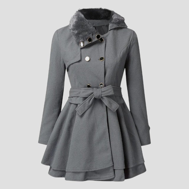 Natalie - Chic trench coat with vegan fur