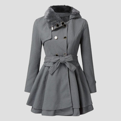 Natalie - Chic trench coat with vegan fur