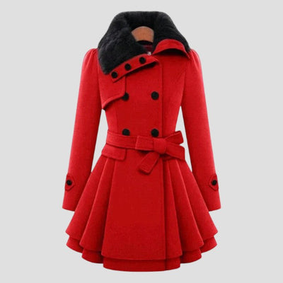 Natalie - Chic trench coat with vegan fur