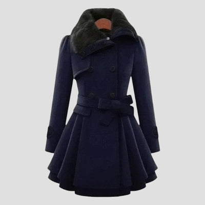 Natalie - Chic trench coat with vegan fur