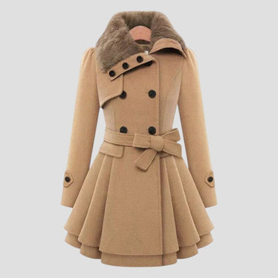 Natalie - Chic trench coat with vegan fur