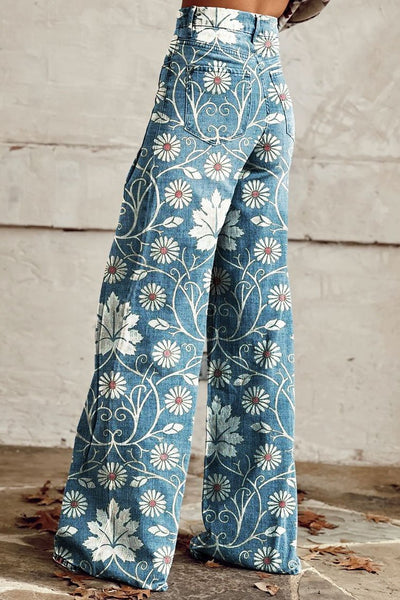Althea - Elegant Boho Pants with Floral Pattern