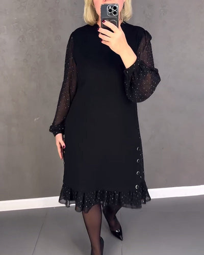 Jennie - Elegant Dress with Sheer Sleeves and Flattering Cut for Fall Occasions