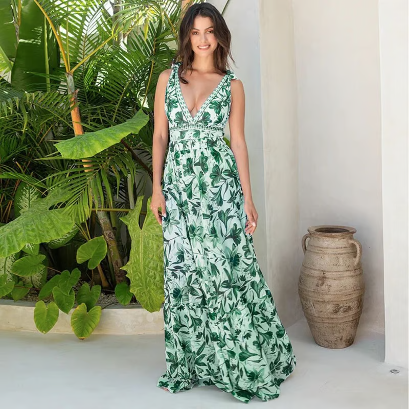 Blue Bloom Set – Swimsuit & Skirt