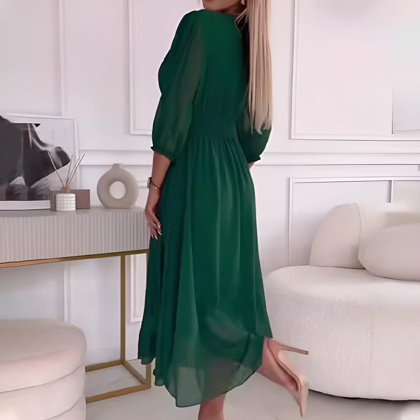Ethereal Silky Chiffon Dress for Timeless Elegance