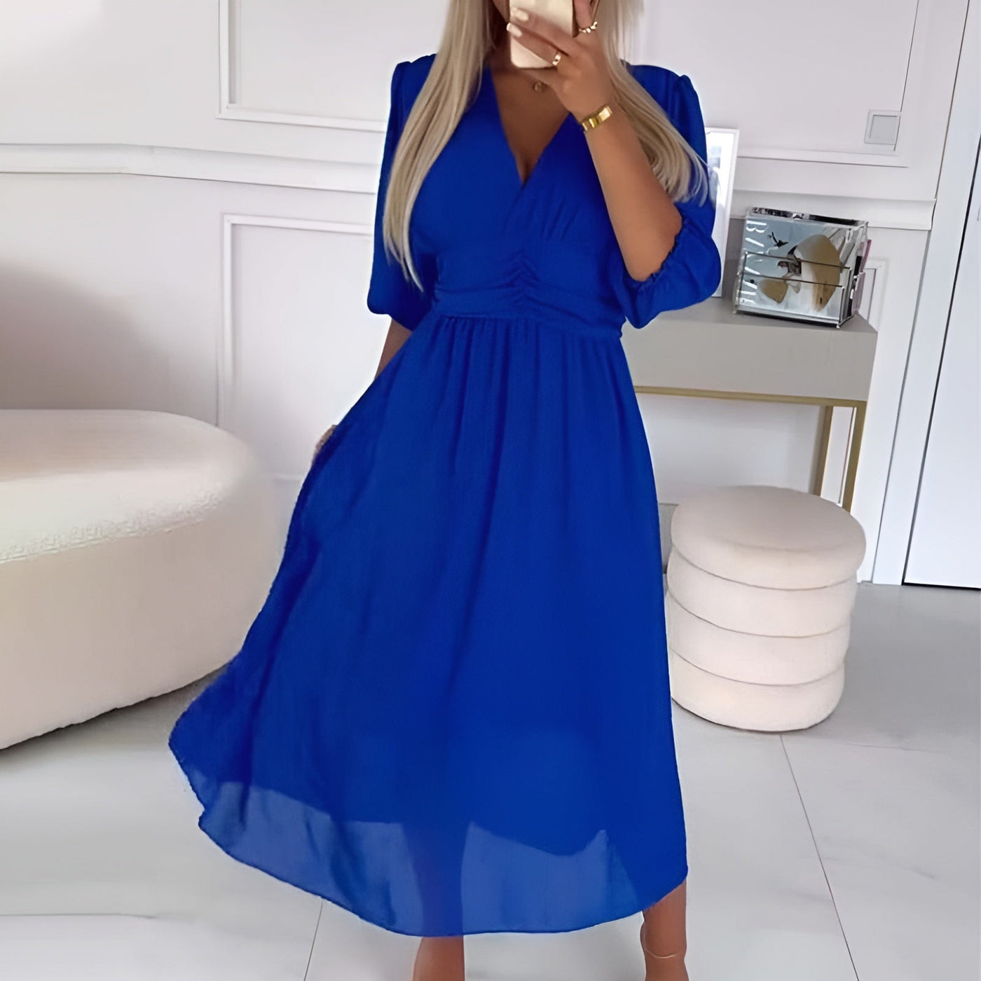 Ethereal Silky Chiffon Dress for Timeless Elegance