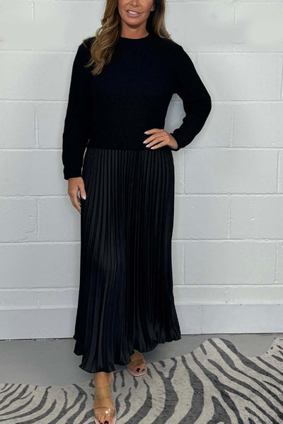 Tinaya - Long jumper with pleated skirt