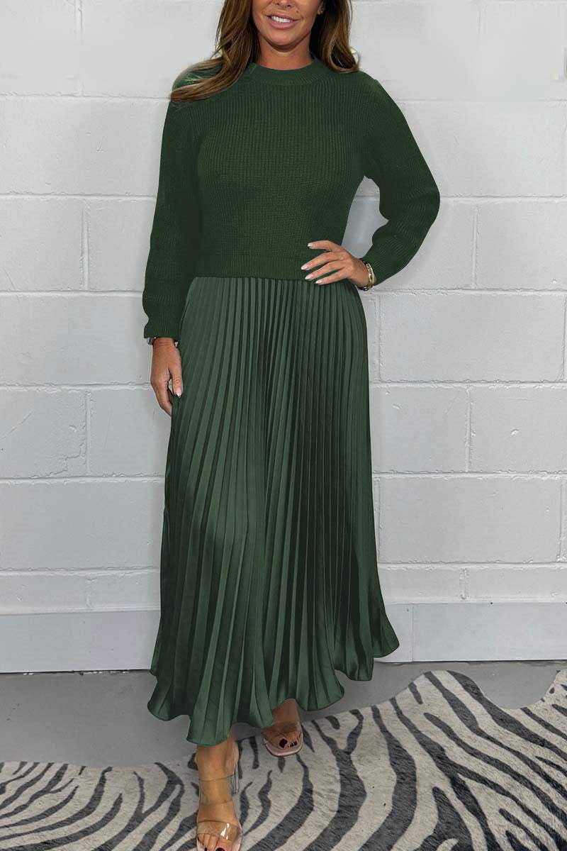 Tinaya - Long jumper with pleated skirt
