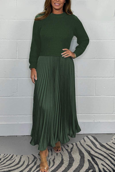 Tinaya - Long jumper with pleated skirt