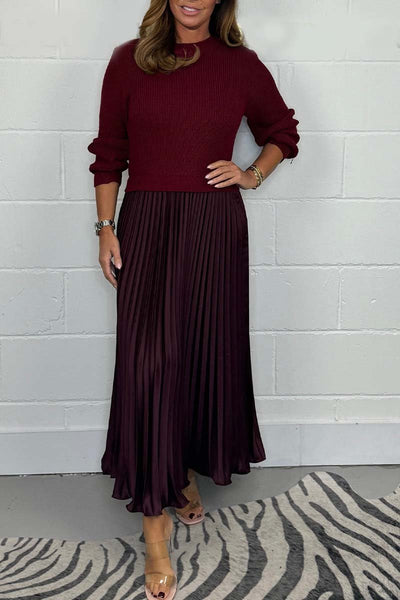 Tinaya - Long jumper with pleated skirt