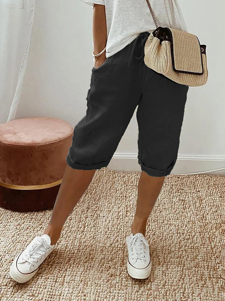Eva - Cotton-Linen Shorts