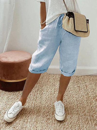 Eva - Cotton-Linen Shorts